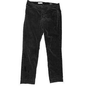 AG Adriano Goldschmied The Prima Midrise Cigarette Black Corduroy Sz 28” x 26”